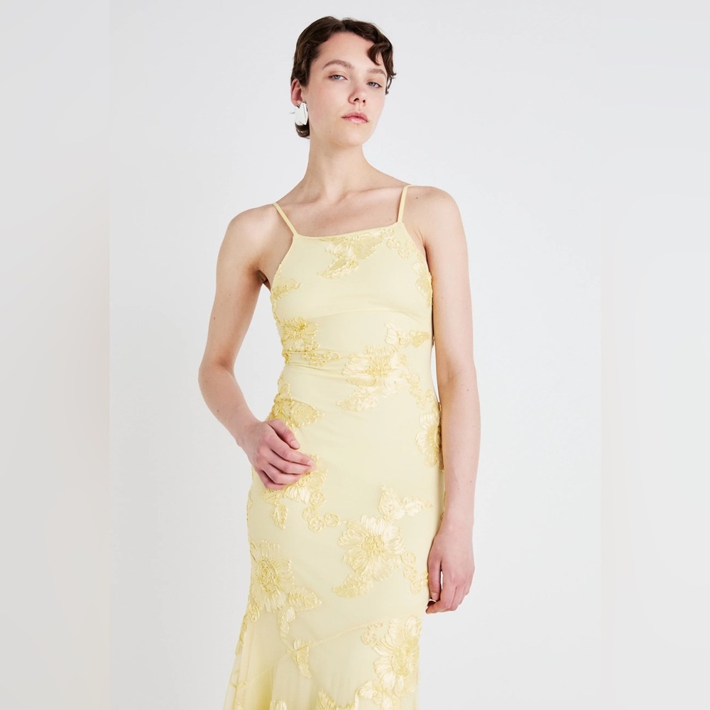 Elegant Yellow Floral Maxi Dress
